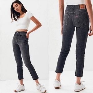 LEVI’S Wedgie Skinny Jeans Button Fly Black/Grey Wash High Rise